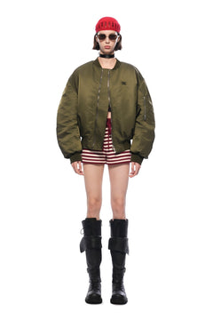 Military Green Bomber Jacket - ANN ANDELMAN