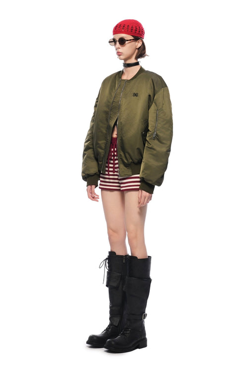 Military Green Bomber Jacket - ANN ANDELMAN
