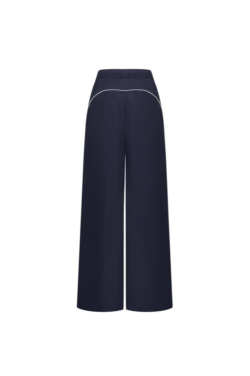 Navy Blue Colorblock Pants - ANN ANDELMAN