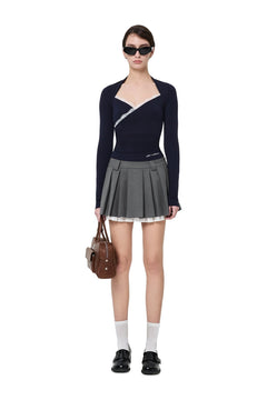 Navy Blue Lace Vest Top - ANN ANDELMAN