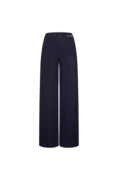 Navy Blue Low - rise Trousers - ANN ANDELMAN