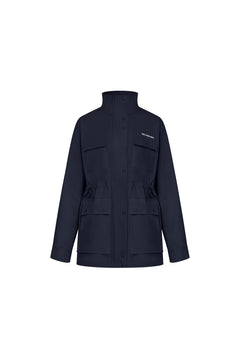 Navy Blue Multi - pocket Trench Coat - ANN ANDELMAN