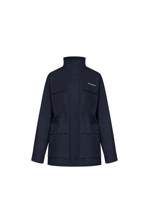 Navy Blue Multi - pocket Trench Coat - ANN ANDELMAN