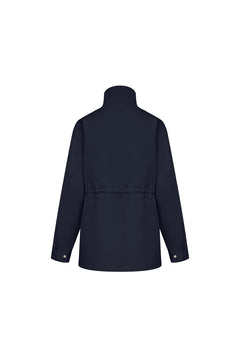 Navy Blue Multi - pocket Trench Coat - ANN ANDELMAN