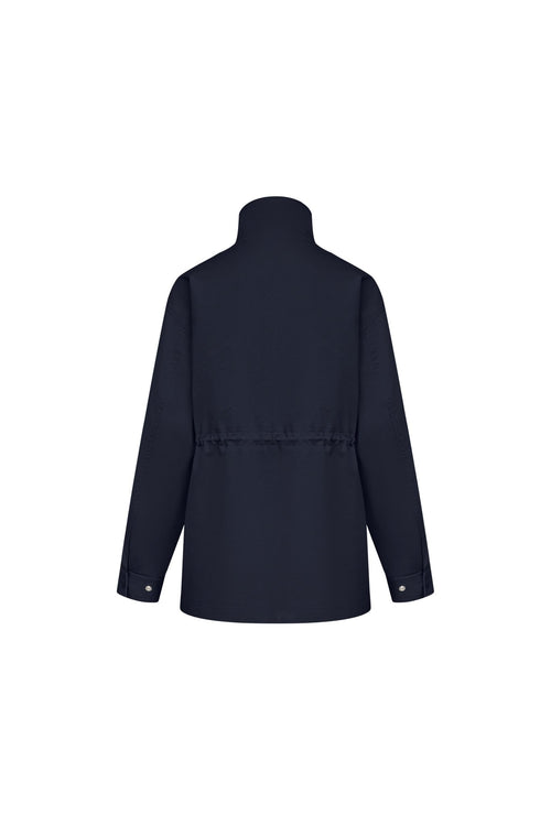 Navy Blue Multi - pocket Trench Coat - ANN ANDELMAN