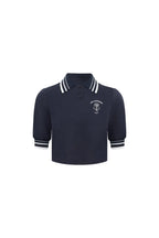 Navy Blue Nautical Short-sleeved Polo Shirt - ANN ANDELMAN
