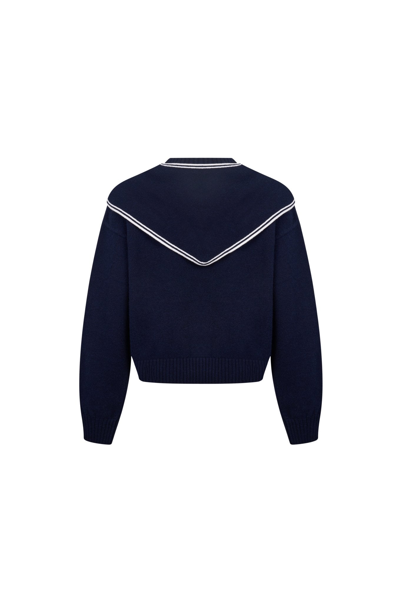 Navy Blue Sailor Collar Sweater | Ann Andelman Official