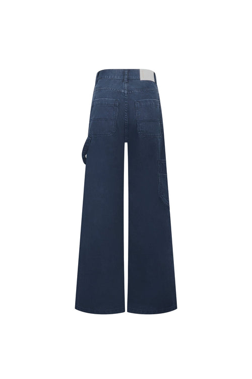 Navy Blue Washed Distressed Trousers - ANN ANDELMAN