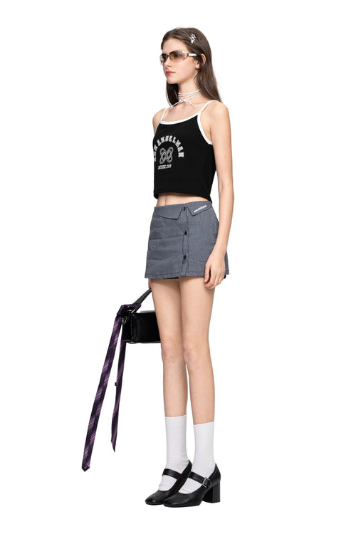 Navy Deconstructed Double - Layer Shorts - ANN ANDELMAN