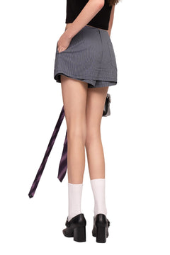 Navy Deconstructed Double - Layer Shorts - ANN ANDELMAN