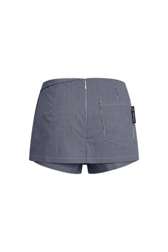 Navy Deconstructed Double - Layer Shorts - ANN ANDELMAN