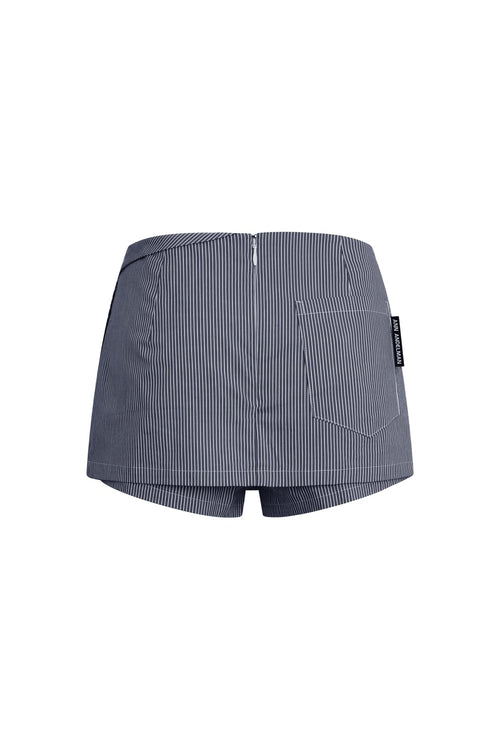 Navy Deconstructed Double - Layer Shorts - ANN ANDELMAN