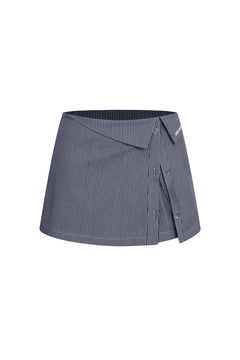 Navy Deconstructed Double - Layer Shorts - ANN ANDELMAN