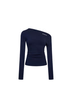 Navy Off - Shoulder Knitted Top - ANN ANDELMAN