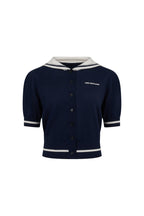 Navy Striped Wool Cardigan - ANN ANDELMAN