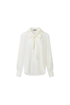 Off-white Detachable Ribbon Pullover Shirt - ANN ANDELMAN