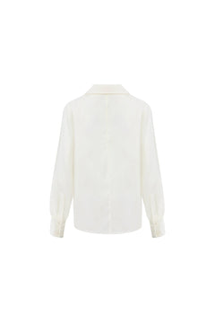 Off-white Detachable Ribbon Pullover Shirt - ANN ANDELMAN