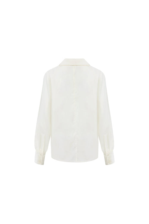 Off-white Detachable Ribbon Pullover Shirt - ANN ANDELMAN