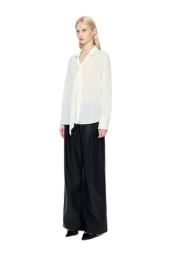 Off-white Detachable Ribbon Pullover Shirt - ANN ANDELMAN
