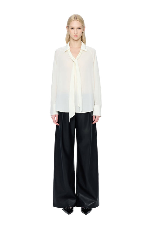 Off-white Detachable Ribbon Pullover Shirt - ANN ANDELMAN
