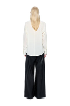 Off-white Detachable Ribbon Pullover Shirt - ANN ANDELMAN