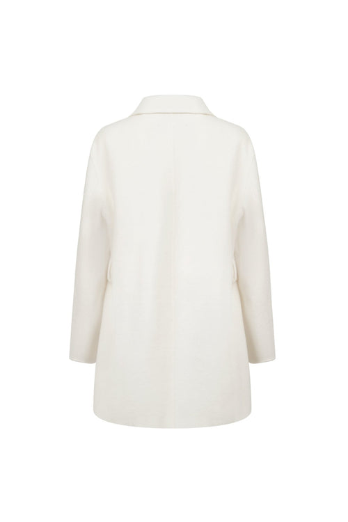 Off - white Double - breasted Coat With Large Lapel - ANN ANDELMAN