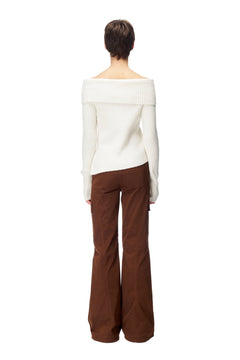 Off - White Lapel One - Shoulder Sweater - ANN ANDELMAN