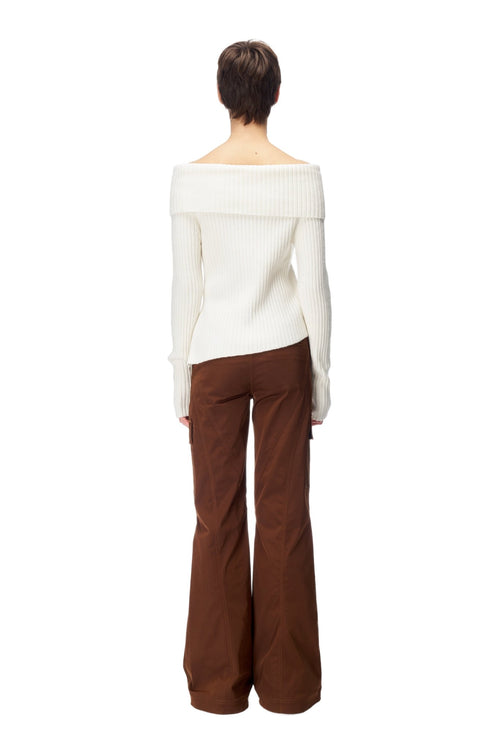 Off - White Lapel One - Shoulder Sweater - ANN ANDELMAN