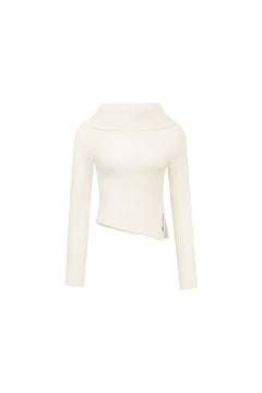 Off - White Lapel One - Shoulder Sweater - ANN ANDELMAN