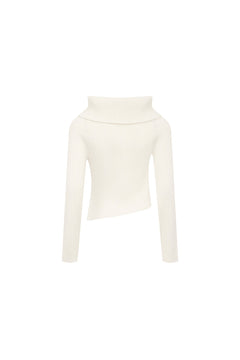 Off - White Lapel One - Shoulder Sweater - ANN ANDELMAN