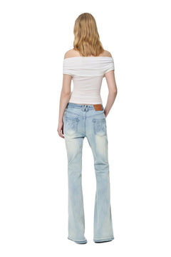 Off - white Layered Off - shoulder Top - ANN ANDELMAN