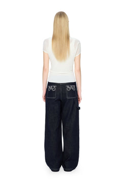 Off-white Woolen Overlay Acetate Camisole Two-piece Set - ANN ANDELMAN