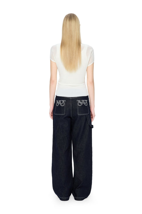 Off-white Woolen Overlay Acetate Camisole Two-piece Set - ANN ANDELMAN