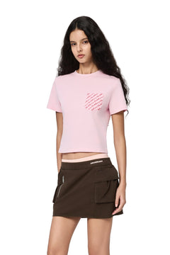 Pink 520 Pocket Embroidered T-shirt - ANN ANDELMAN