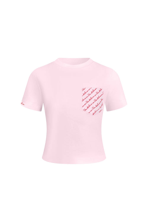Pink 520 Pocket Embroidered T-shirt - ANN ANDELMAN