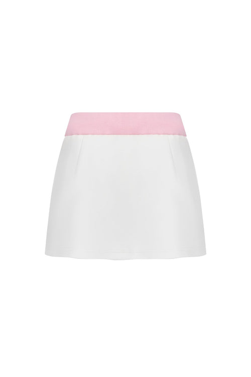 Pink and White Knitted Skirt - ANN ANDELMAN