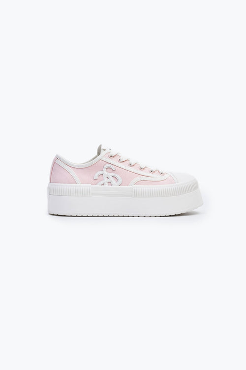 Pink Classic Court Platform Canvas - ANN ANDELMAN