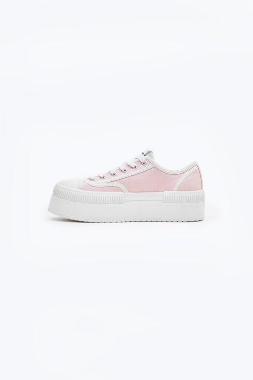 Pink Classic Court Platform Canvas - ANN ANDELMAN