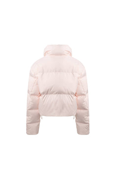 Pink Collared Cropped Down Jacket - ANN ANDELMAN