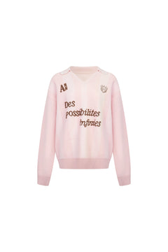 Pink Collared Pullover Sweater - ANN ANDELMAN