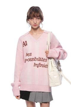 Pink Collared Pullover Sweater - ANN ANDELMAN