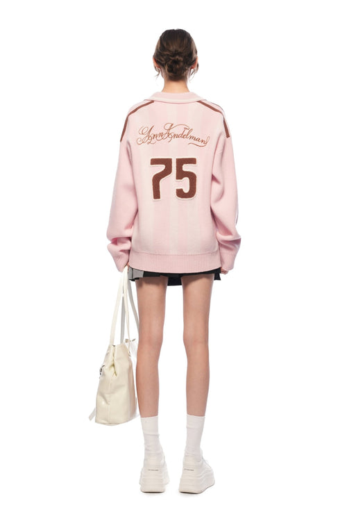 Pink Collared Pullover Sweater - ANN ANDELMAN