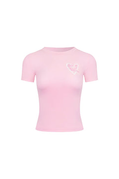 Pink Graffiti Heart Slim Fit T-Shirt - ANN ANDELMAN