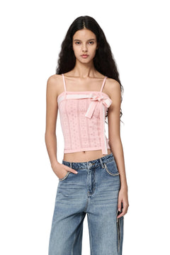 Pink Jacquard Camisole - ANN ANDELMAN
