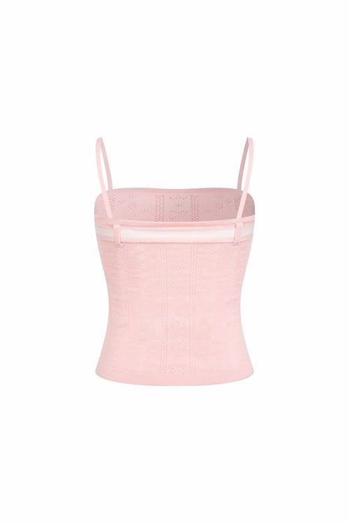 Pink Jacquard Camisole - ANN ANDELMAN