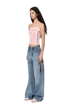 Pink Jacquard Camisole - ANN ANDELMAN