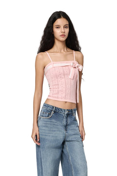 Pink Jacquard Camisole - ANN ANDELMAN