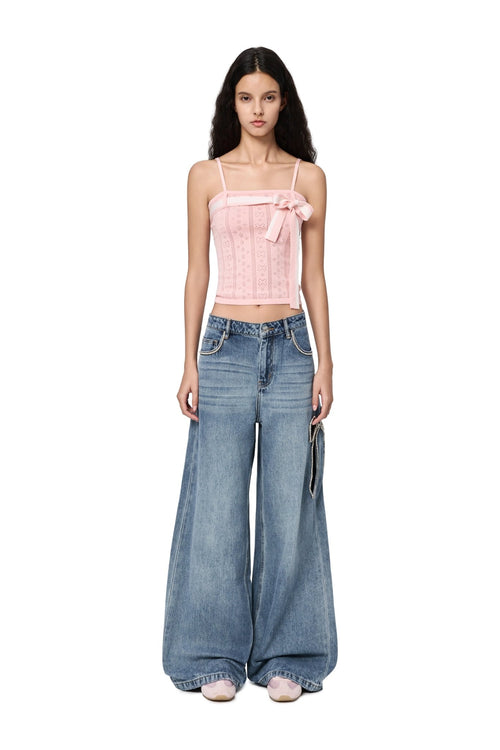 Pink Jacquard Camisole - ANN ANDELMAN