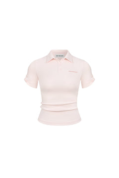 Pink Knotted Sleeve Polo Shirt - ANN ANDELMAN