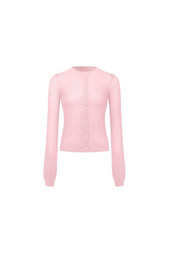 Pink Long - sleeved Cardigan - ANN ANDELMAN